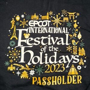 2023 Disney Large Epcot Festival Of The Holidays Passholder Full Zip Sweatshirt